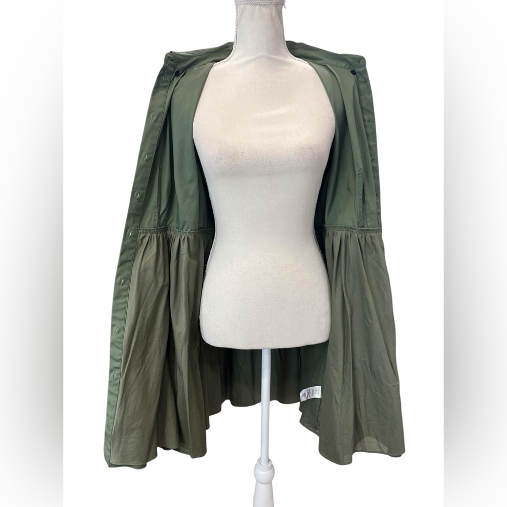 Veronica Beard Delbie Shirt Dress Green Tiered Mini NWT Size 8 - Picture 5 of 10